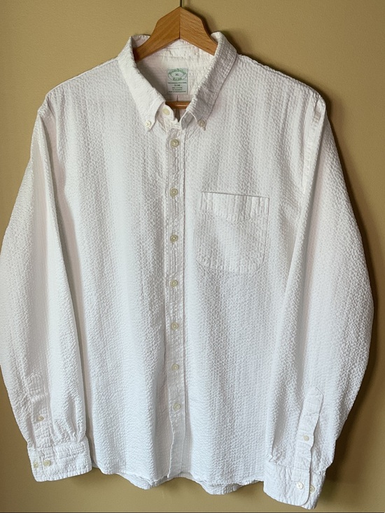 Brooks Brothers Other - Brooks Brothers Seersucker Slim White Smart Casual Button down Shirt Size XL